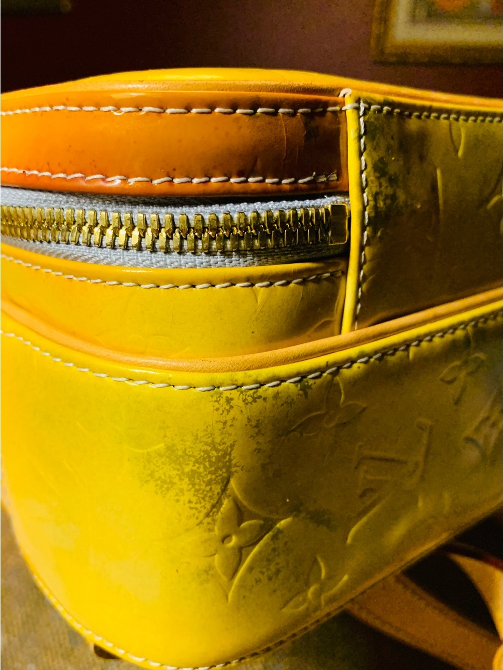 Louis Vuitton Authentic Yellow Vernis Patent Back Pack. Legitgrails COA provided - Picture 6 of 12